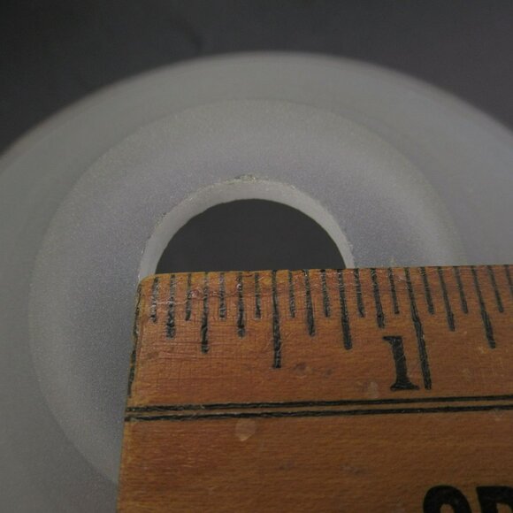 Set Of 3 Frosted Glass Light Lamp Shades With Clear Stripes Art Deco 6.75" - Picture 8 of 9